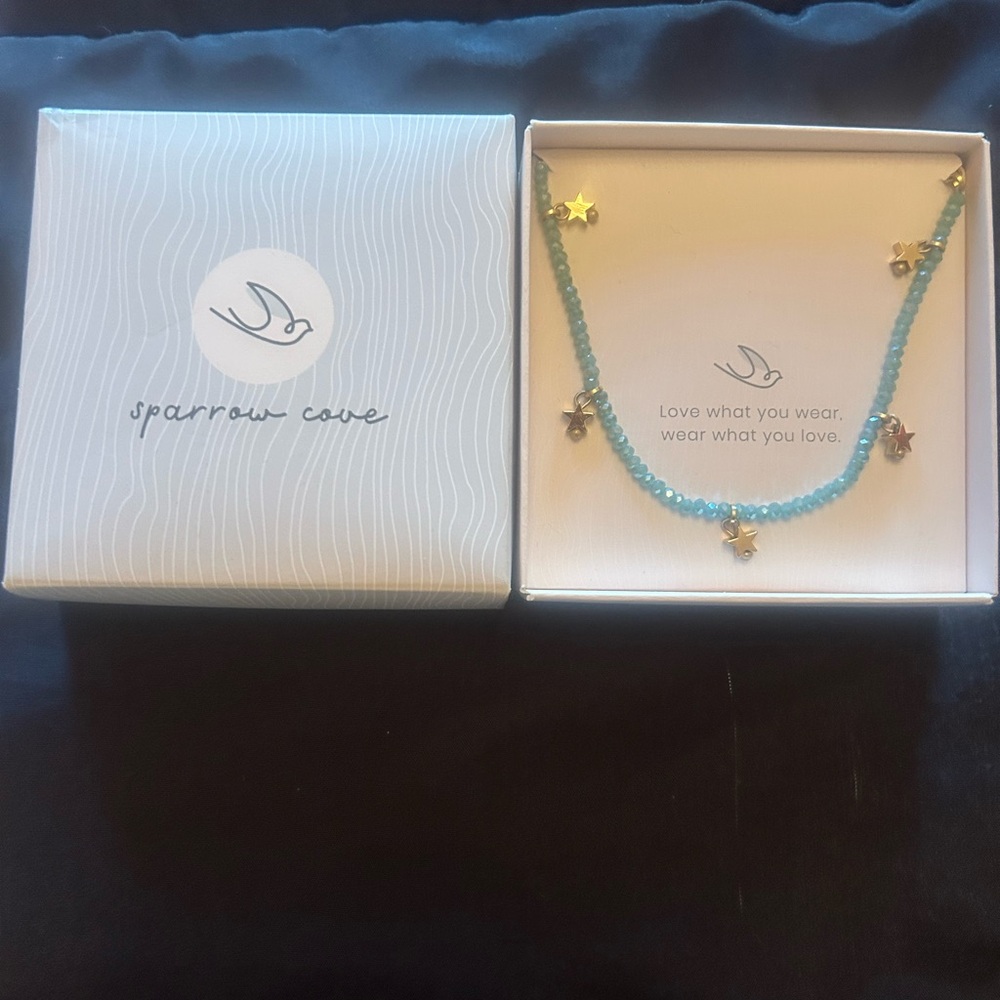 sparrow Blue and Gold Star Necklace